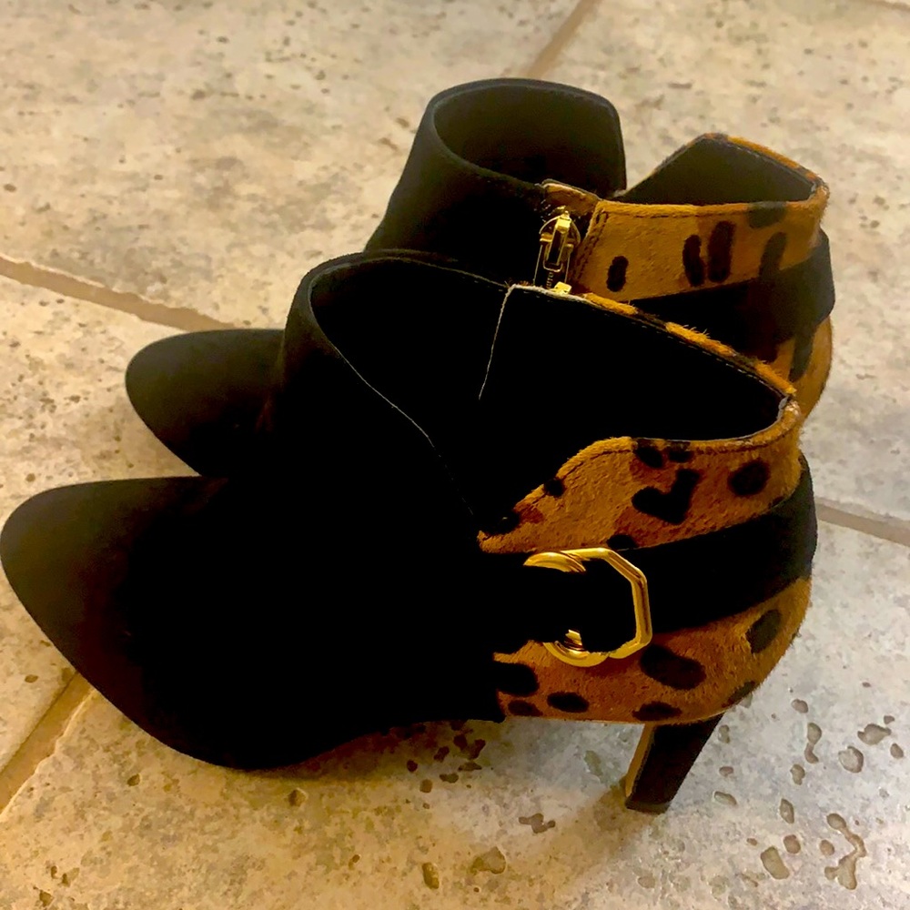 Vince Camuto suede booties - beautiful shoes and comfortable! Nice gold detail